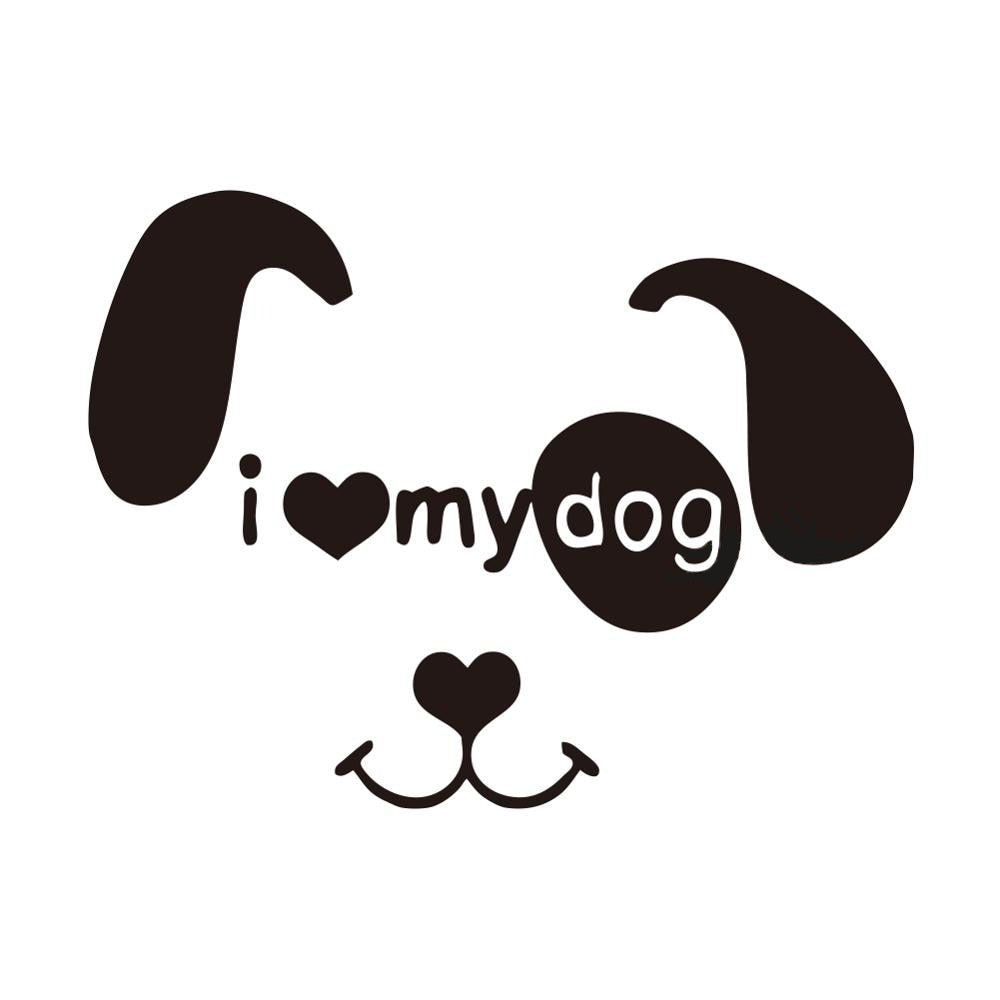 Dog Face 'I Love My Dog' Vinyl Car Sticker