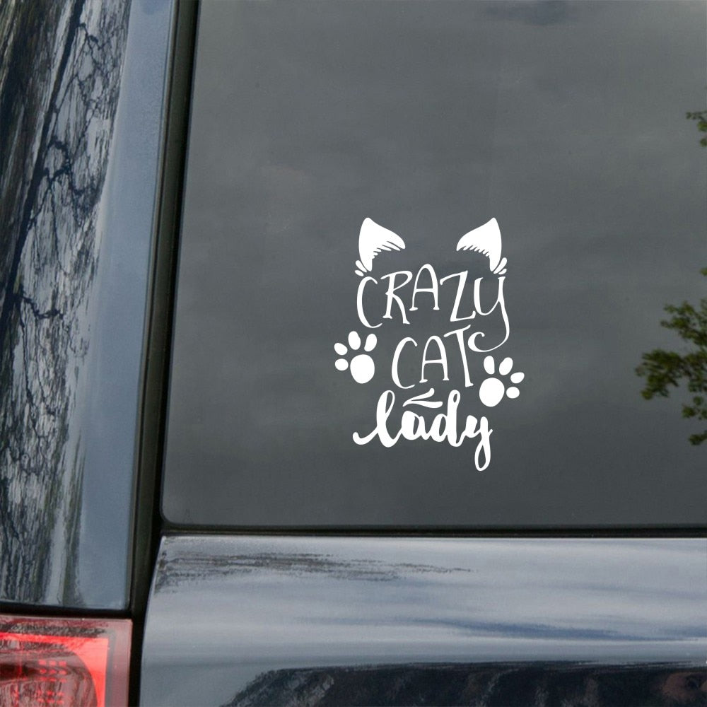 Cute 'Crazy Cat Lady | 2.0' Vinyl Car Sticker
