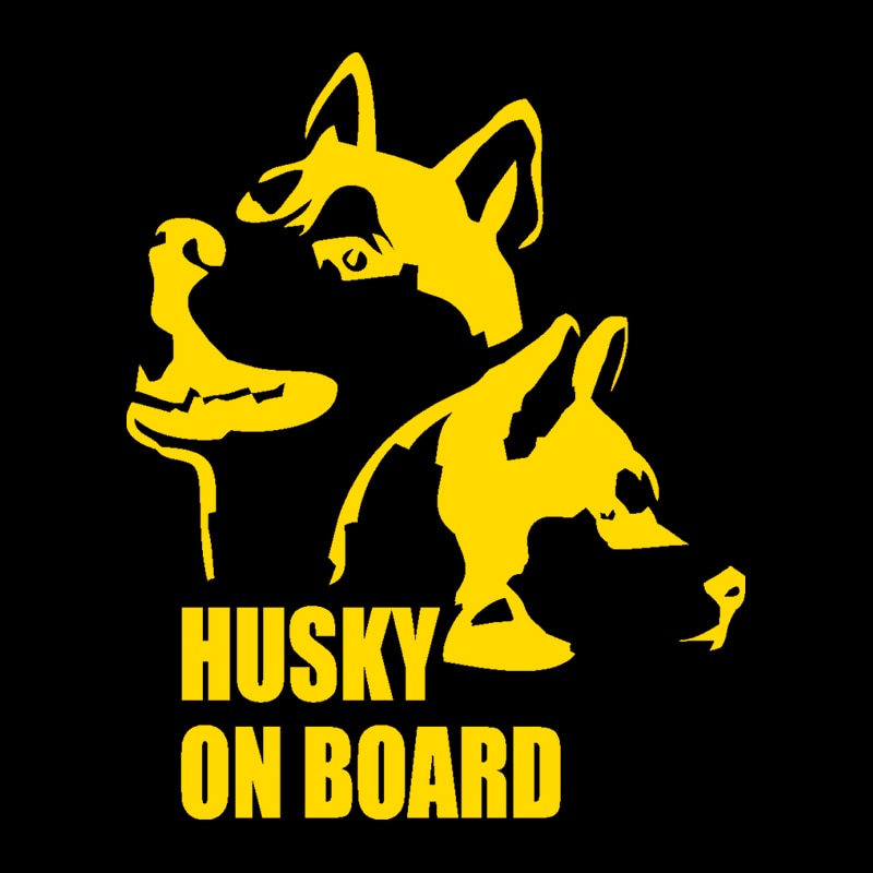 Husky On Board 'Two Dogs' Vinyl Car Sticker
