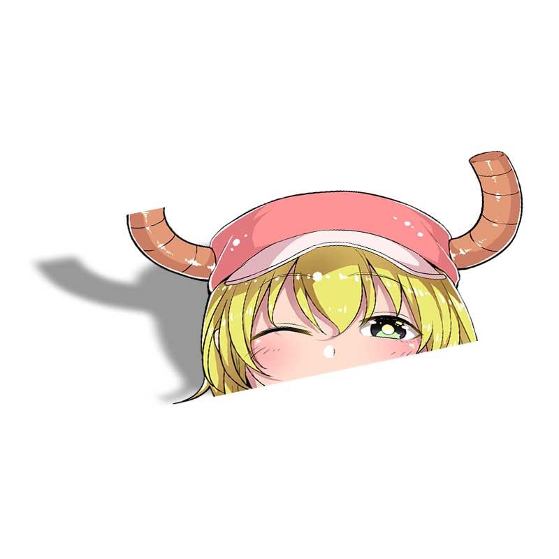 Miss Kobayashi's Dragon Maid 'Lucoa | Winking' Vinyl Car Peeker Sticker