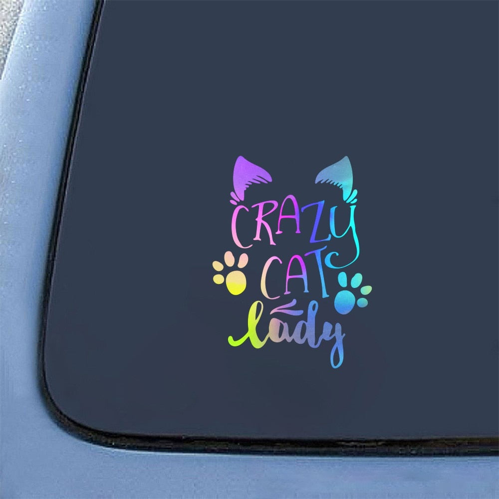 Cute 'Crazy Cat Lady | 2.0' Vinyl Car Sticker