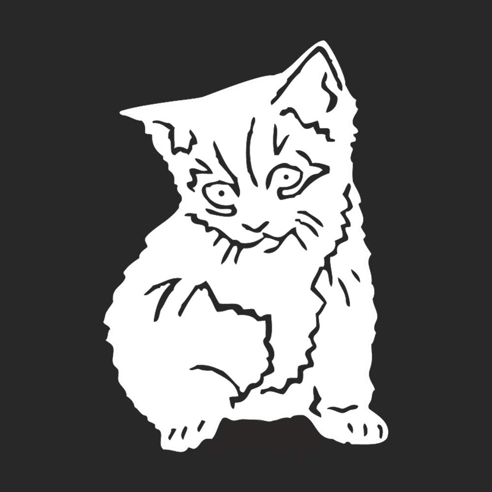 Cute Kitten 'Looking Down' Vinyl Car Sticker