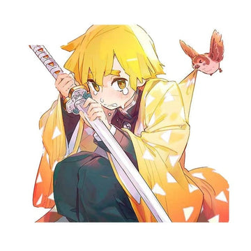 Demon Slayer 'Scared Zenitsu | Helpful Chuntaro' Vinyl Car Sticker