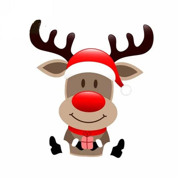Christmas 'Reindeer | Santa Hat' Vinyl Car Sticker