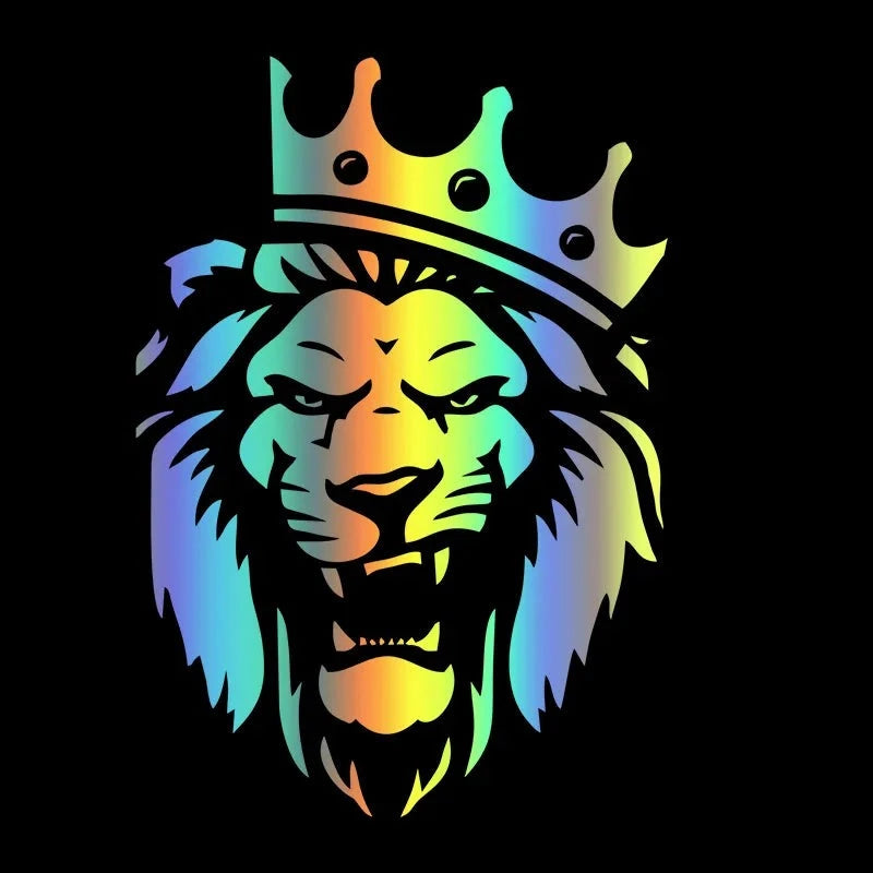 Lion Head 'Crown' Vinyl Car Sticker