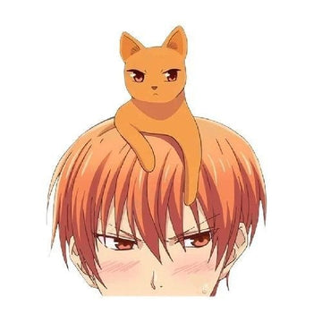 Fruits Basket 'Kyo And Cat | Irritated' Vinyl Car Peeker Sticker