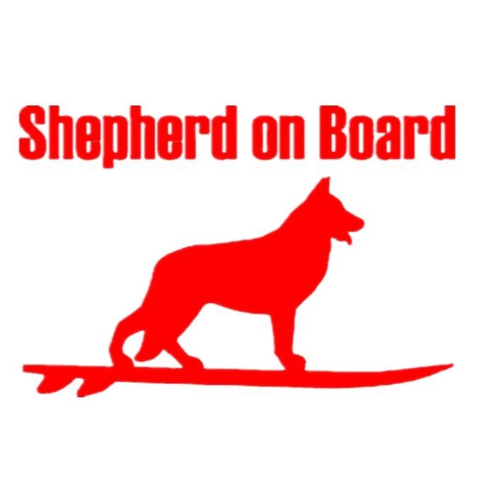 Shepherd On Board 'Surfing' Vinyl Car Sticker