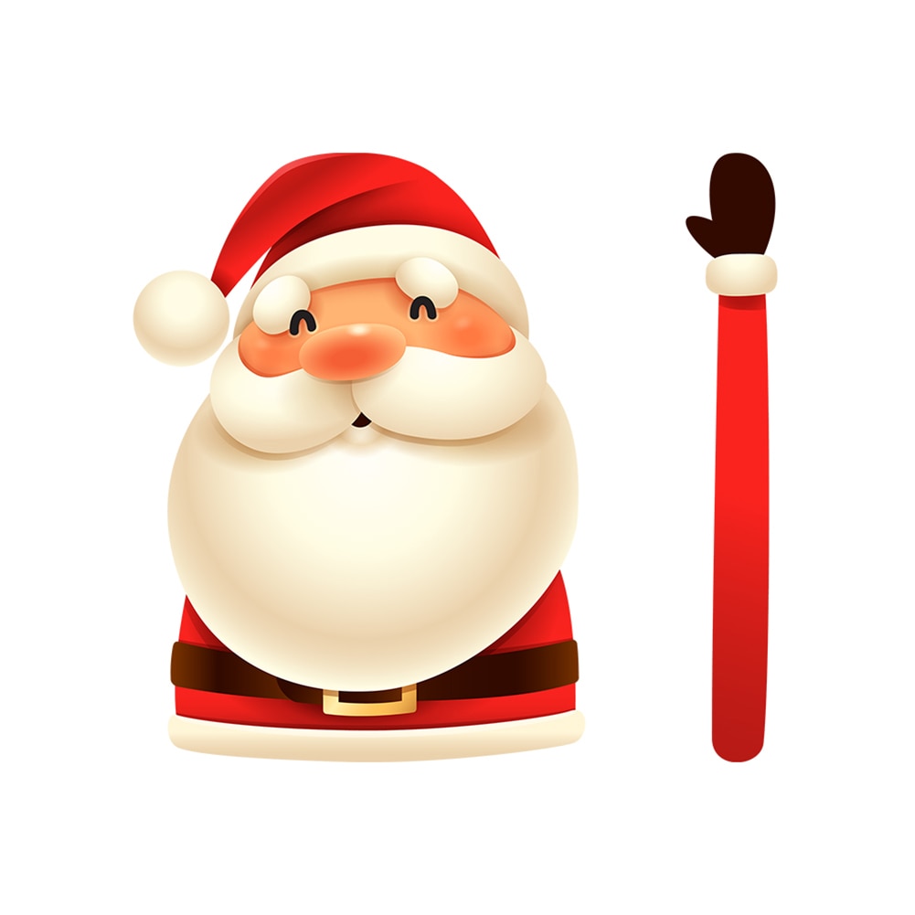 Christmas 'Cute Santa | Arm Waving' Vinyl Car Wiper Sticker