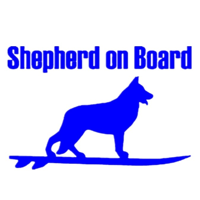 Shepherd On Board 'Surfing' Vinyl Car Sticker
