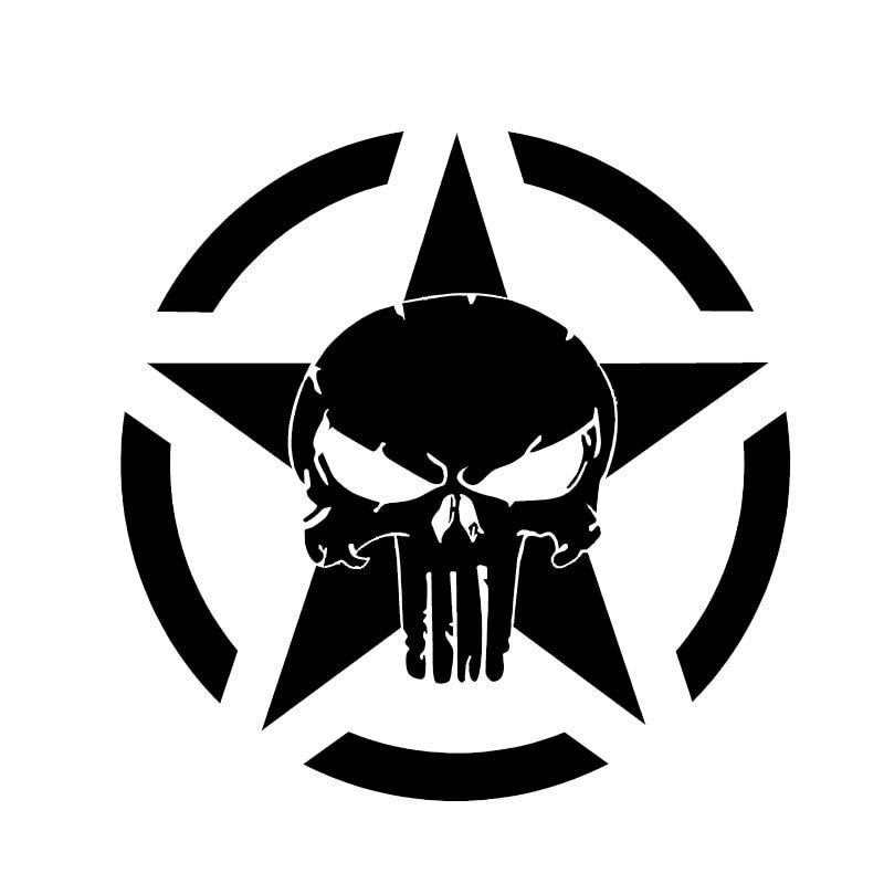 Pentagram Skull Vinyl Car Sticker
