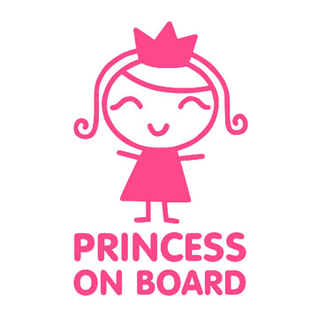 Princess On Board 'Pink Little Crown' Vinyl Car Sticker