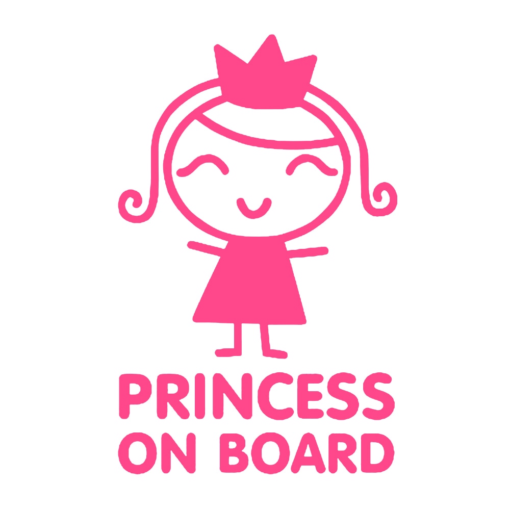 Princess On Board 'Pink Little Crown' Vinyl Car Sticker