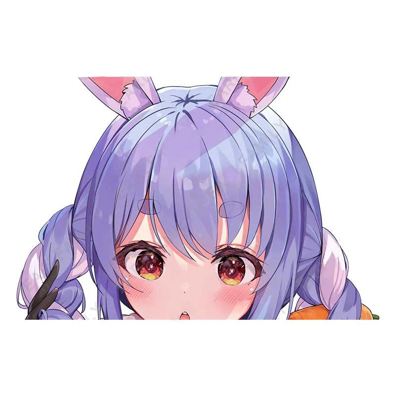 Virtual YouTuber 'Usada Pekora | Shocked' Vinyl Car Peeker Sticker