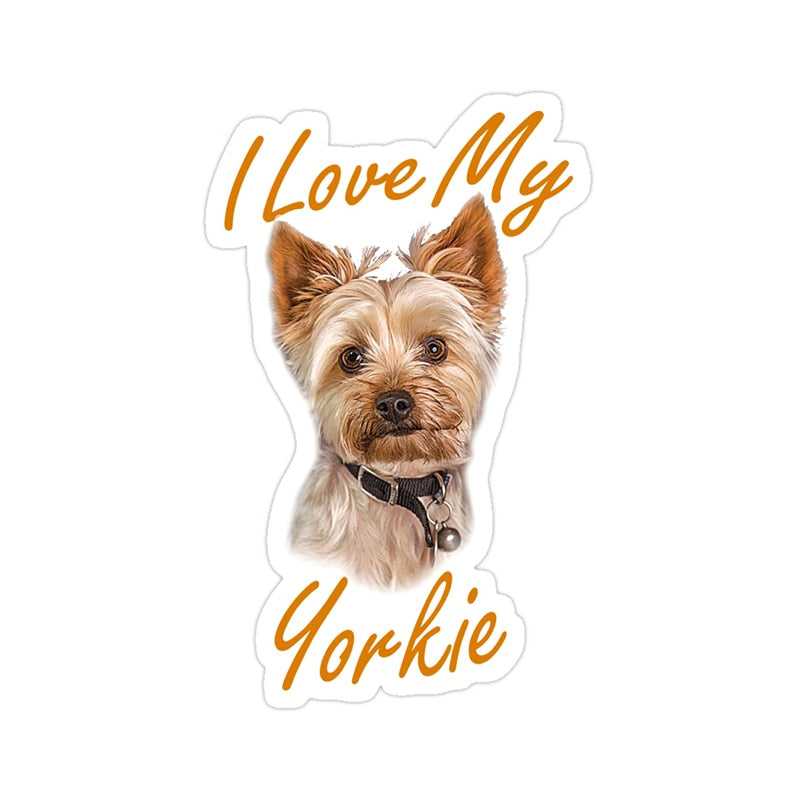 I Love My Yorkie 'Yorkshire Terrier | Waiting' Vinyl Car Sticker