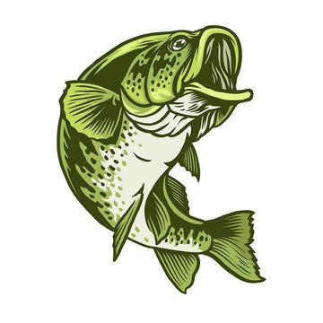 Fish 'Green Largemouth Bass' Vinyl Car Sticker