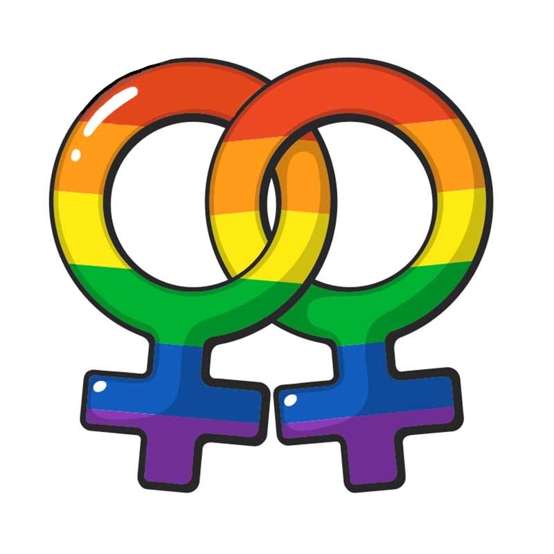 LGBTQ+ 'Lesbian Symbol | Rainbow' Vinyl Car Sticker