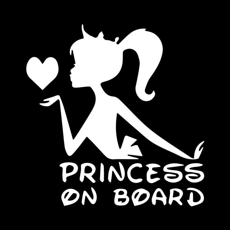 Princess On Board 'Blowing Heart' Vinyl Car Sticker