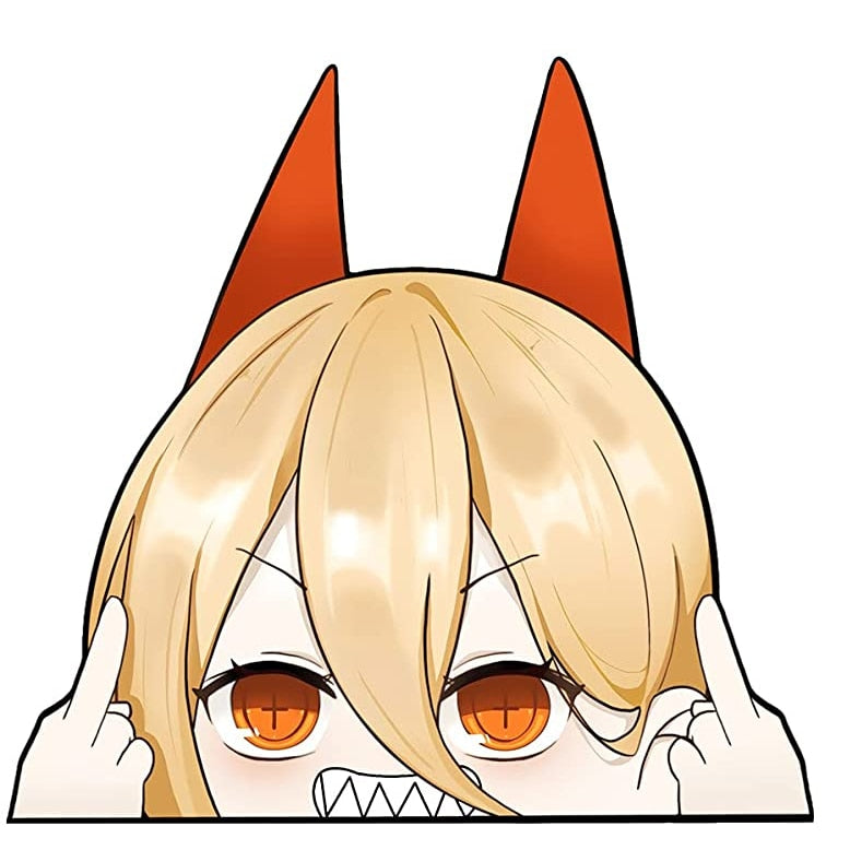 Chainsaw Man 'Power | F U' Vinyl Car Peeker Sticker