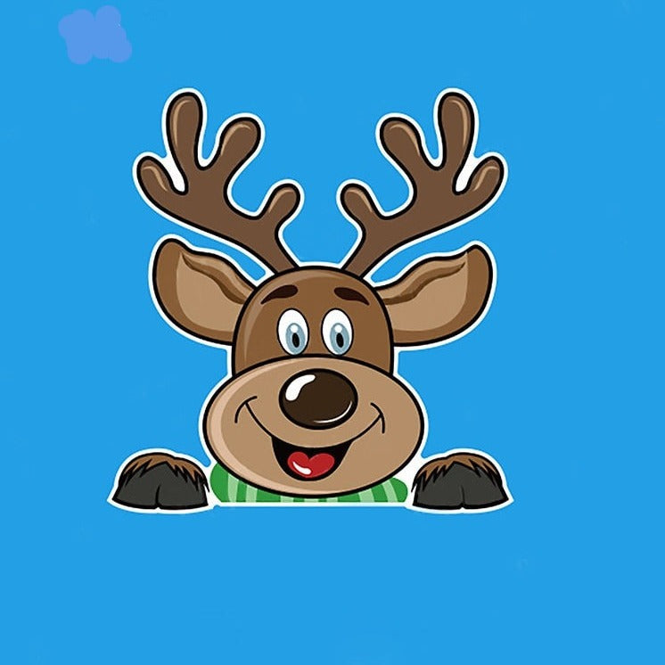 Christmas 'Smiling Dasher' Vinyl Car Peeker Sticker