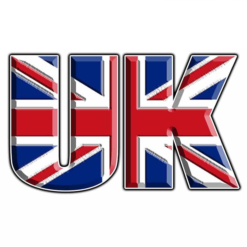 United Kingdom 'UK Letters Flag' Vinyl Car Sticker – Sticker Tuned