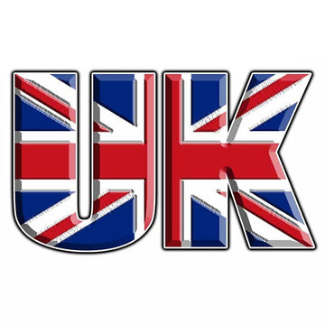 United Kingdom 'UK Letters Flag' Vinyl Car Sticker