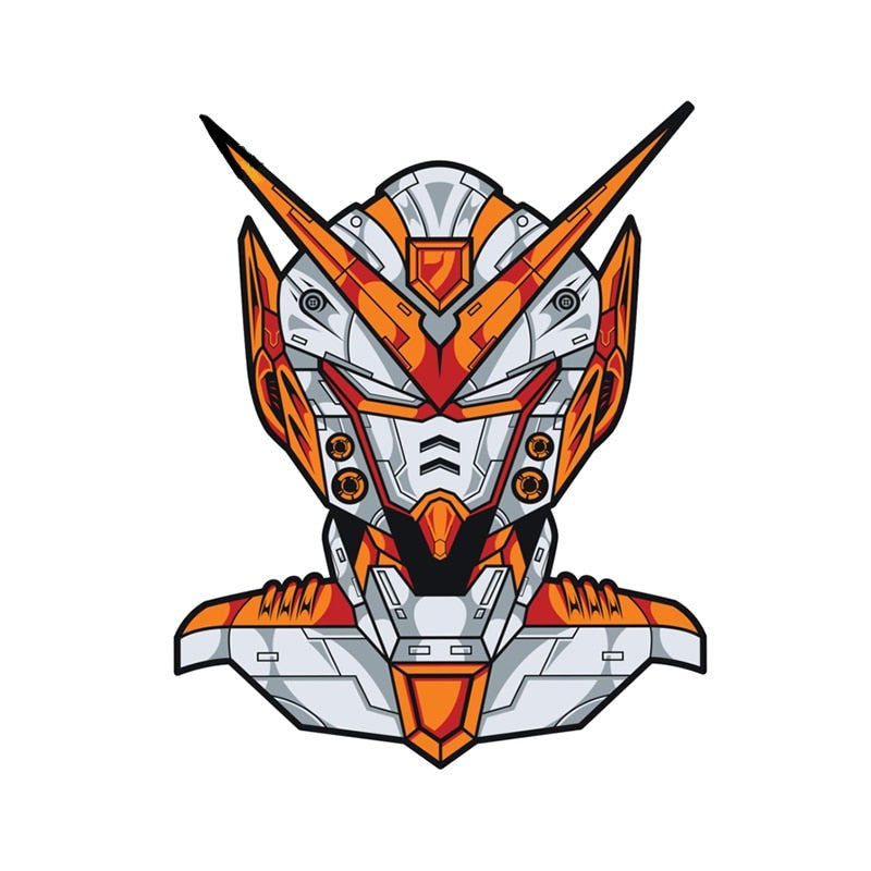 Mobile Suit 'Mecha NP16 Orange | Head' Vinyl Car Sticker