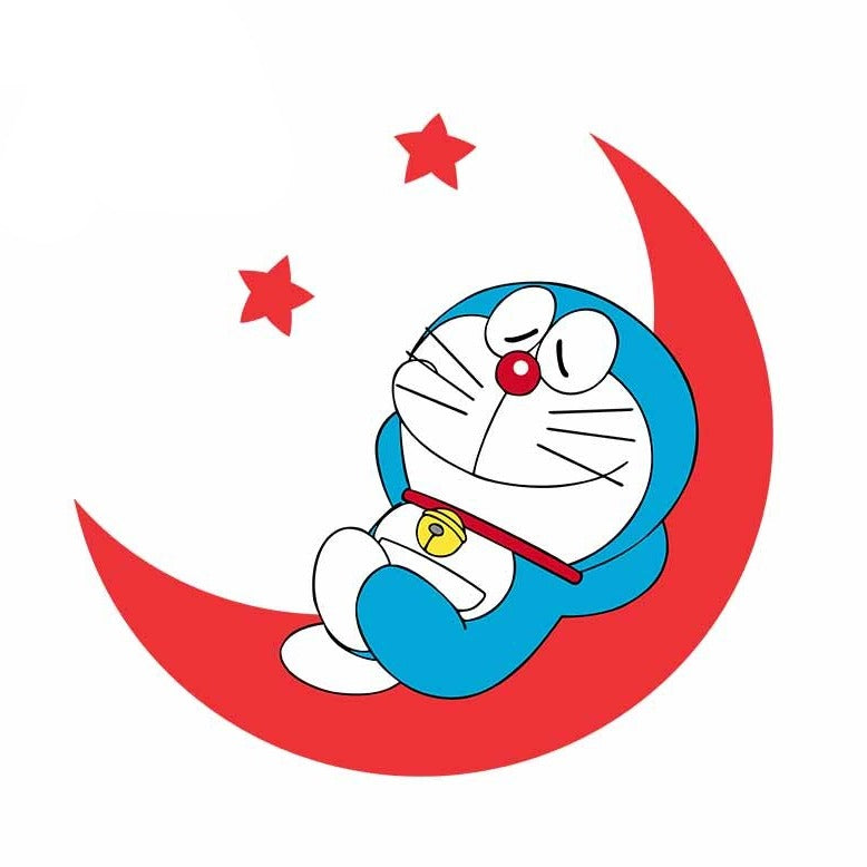 Doraemon 'Lying on Moon | Left' Vinyl Car Sticker