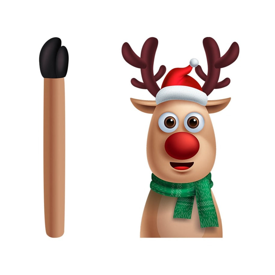 Christmas 'Cute Rudolf | Arm Waving' Vinyl Car Wiper Sticker
