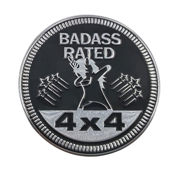 Badass Rated 4x4 'Dabbing Unicorn | Stars' Metal Car Sticker