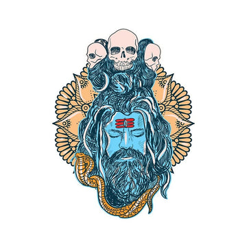 Skull 'Aghori Face | Three Skulls' Vinyl Car Sticker