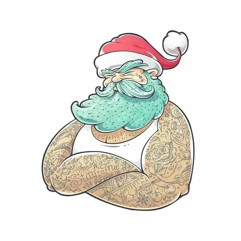 Christmas 'Muscular Man | Santa Hat' Vinyl Car Sticker