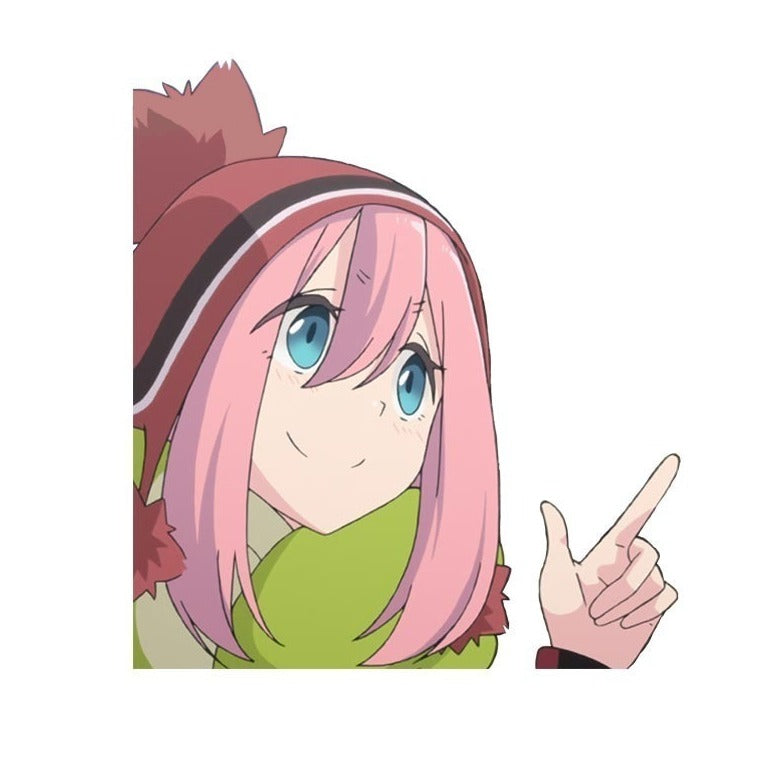 Laid-Back Camp 'Nadeshiko | Hand Pointing' Vinyl Car Peeker Sticker