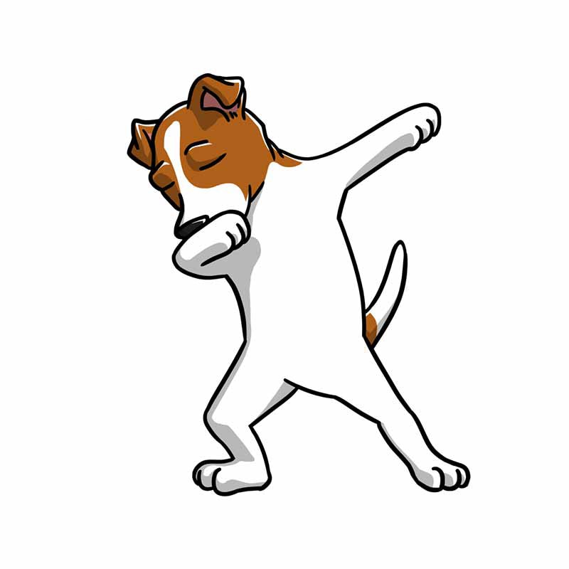 Jack Russell Terrier Dog 'Dabbing' Vinyl Car Sticker