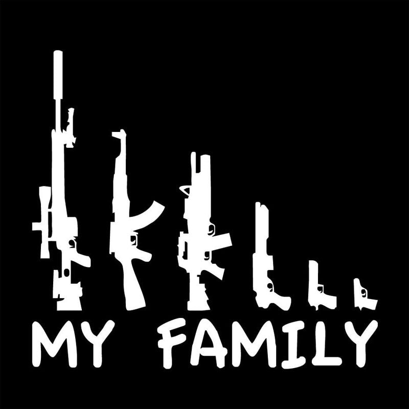 Military Tactical 'My Family | Tactical Guns' Vinyl Car Sticker