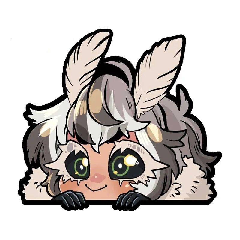 Kawaii Anime 'Moth Girl | Big Eyes' Vinyl Car Peeker Sticker