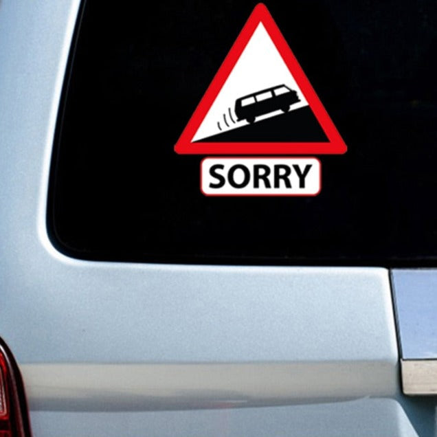 Steep Ascent 'Sorry | Campervan' Vinyl Car Sticker