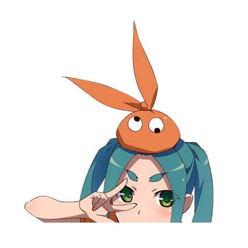 Monogatari Series 'Yotsugi | Three Finger Peace Sign' Vinyl Car Peeker Sticker