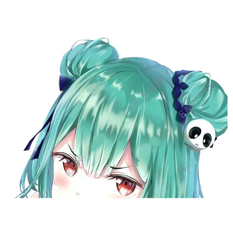 Virtual YouTuber 'Uruha Rushia | Angry' Vinyl Car Peeker Sticker