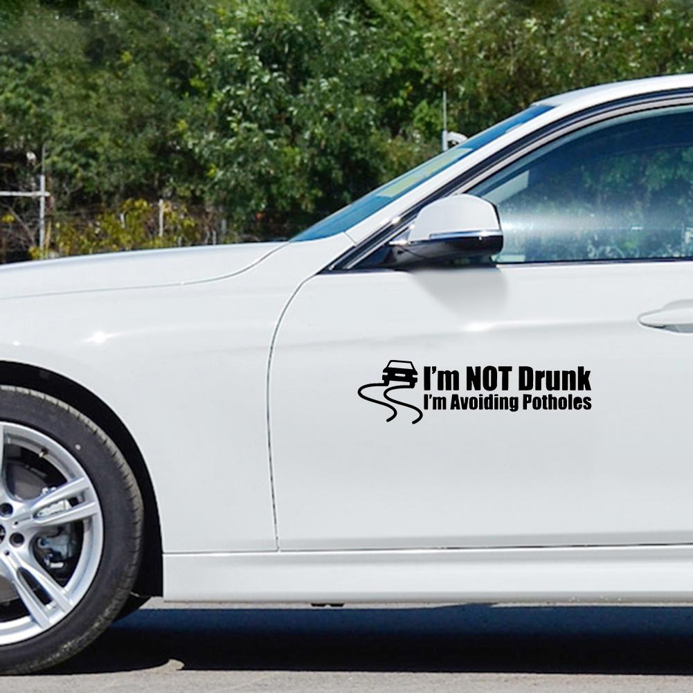 Funny 'I'm NOT Drunk I'm Avoiding Potholes' Vinyl Car Sticker