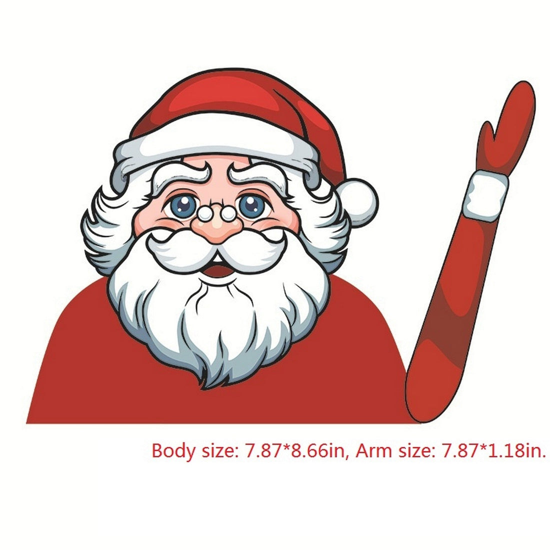 Old Santa Claus 'Arm Waving' Vinyl Car Wiper Sticker