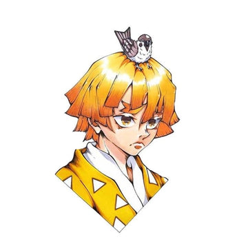 Demon Slayer 'Chuntaro Sitting On Zenitsu's Head' Vinyl Car Sticker