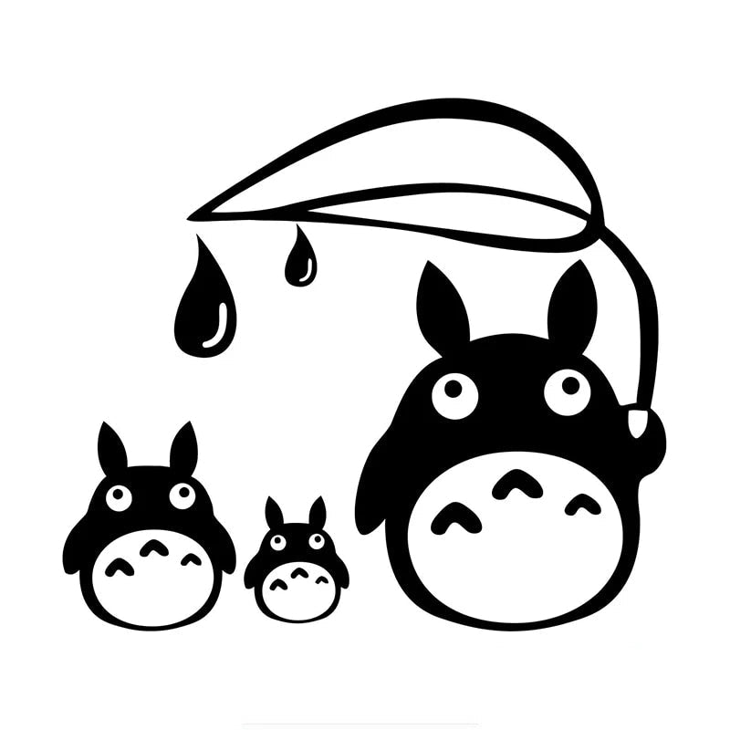My Neighbor Totoro 'Oh, Chuu And Chibi-Totoro | Leaf Umbrella' Vinyl Car Sticker