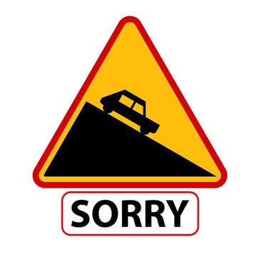 Steep Descent 'Sorry | Car | Yellow' Vinyl Car Sticker