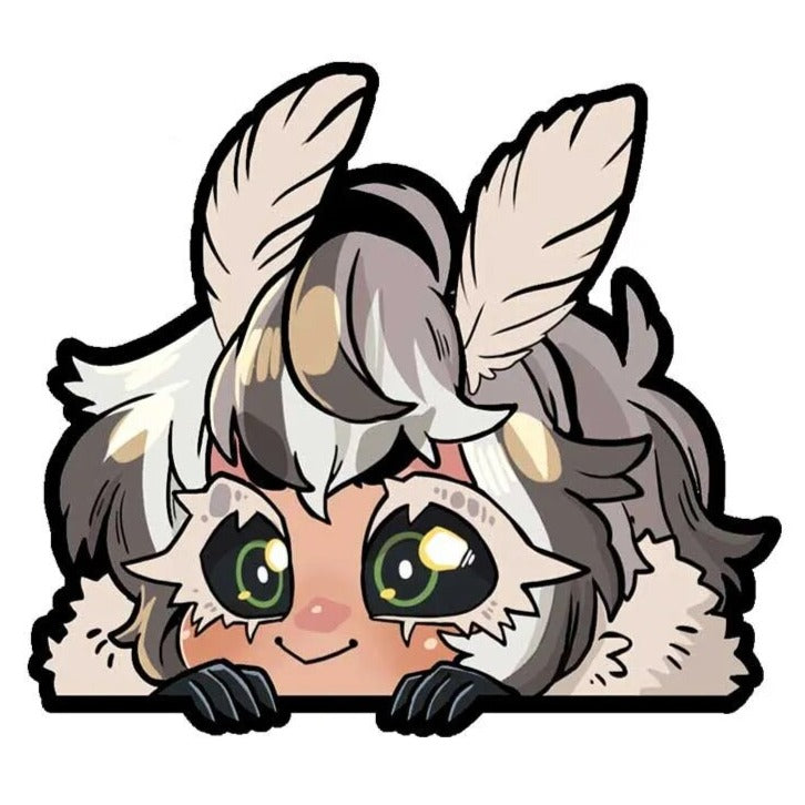 Kawaii Anime 'Moth Girl | Big Eyes' Vinyl Car Peeker Sticker