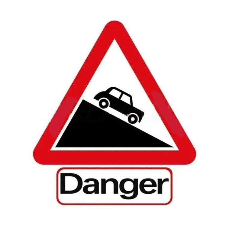 Steep Descent 'Danger | Car' Vinyl Car Sticker