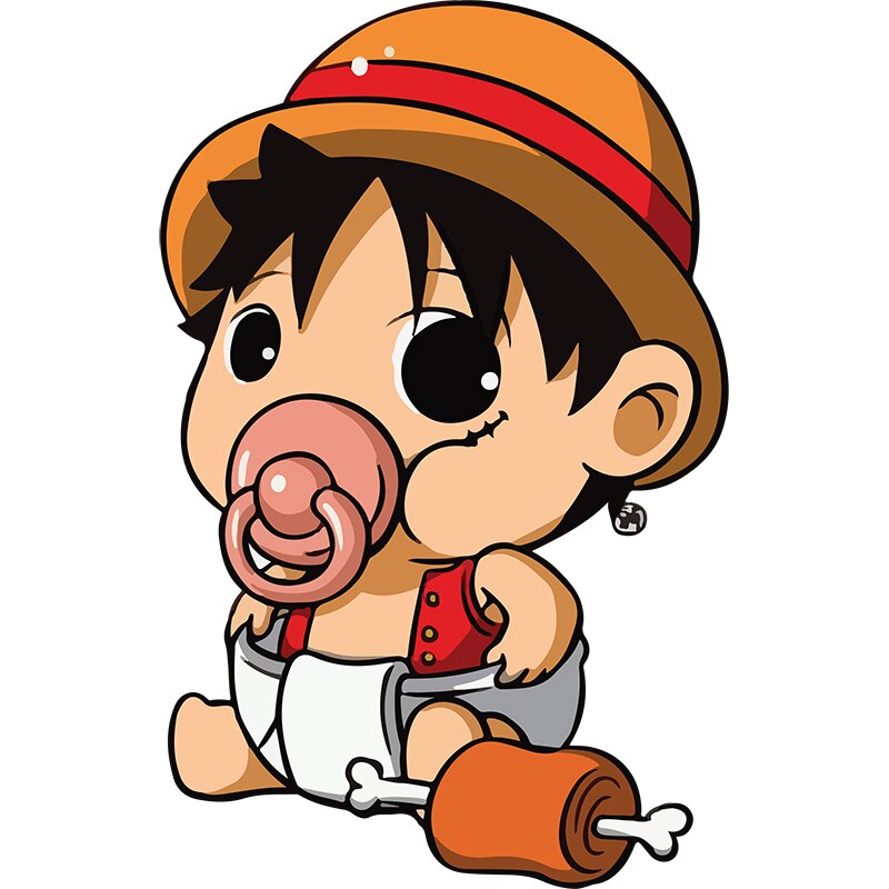 One Piece 'Baby Luffy | Sucking Pacifier' Vinyl Car Sticker