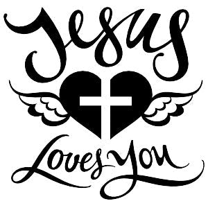 Religious 'Jesus Loves You' Vinyl Car Sticker