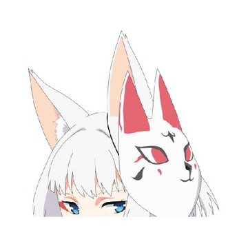 Azur Lane 'Kaga | Fox Ears And Mask | Fierce' Vinyl Car Peeker Sticker