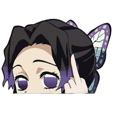 Demon Slayer 'Shinobu | F**k U' Vinyl Car Peeker Sticker