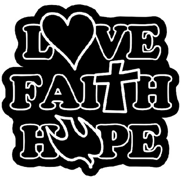 Religious 'Love | Faith | Hope' Vinyl Car Sticker